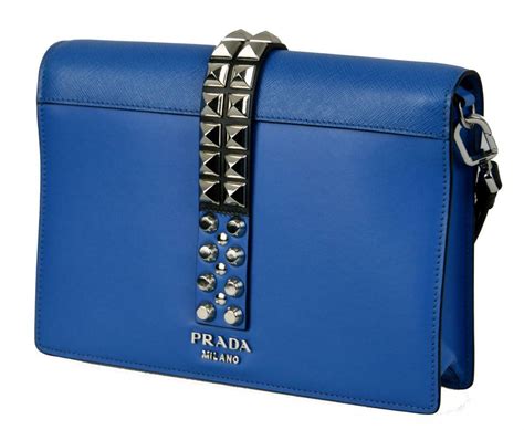 prada bags 1bd120|Prada Women's 1BD120 Blue Saffiano Leather Shoulder Bag.